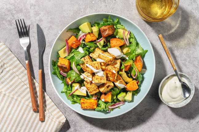 Spiced Tofu, Sweet Potato and Avocado Salad