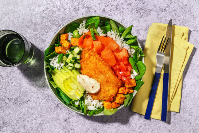 Bowl d'escalope de poulet croustillante
