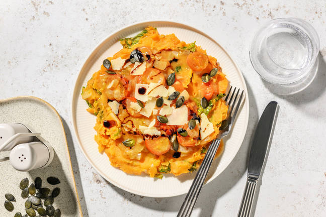 Andijviestoemp met Grana Padano en rode pesto