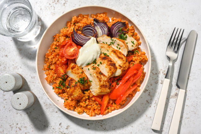 Turkish Inspired Chicken and Toasted Tomato Bulgur