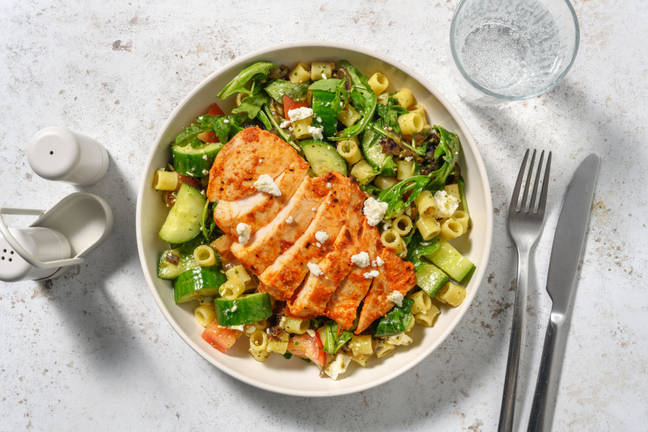 Sun-Dried Tomato Chicken and Pesto Pasta Salad