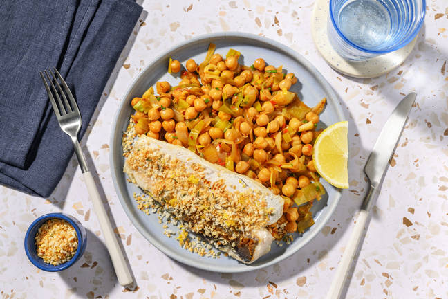 Mediterraner Barsch mit Zitronen-Thymian-Panko