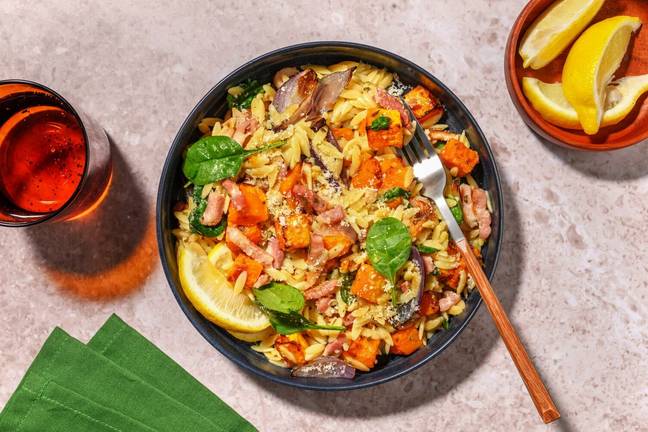 Crispy Bacon & Roast Pumpkin Risoni