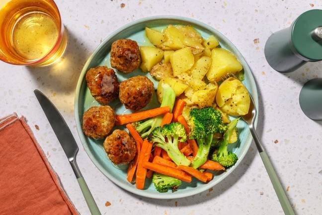 Classic Pork Meatballs & Crushed Potatoes