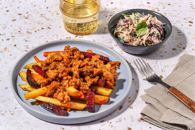 Sriracha Beef & Pork Loaded Veggie Fries