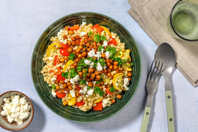 Couscous perlé aux pois chiches croquants 