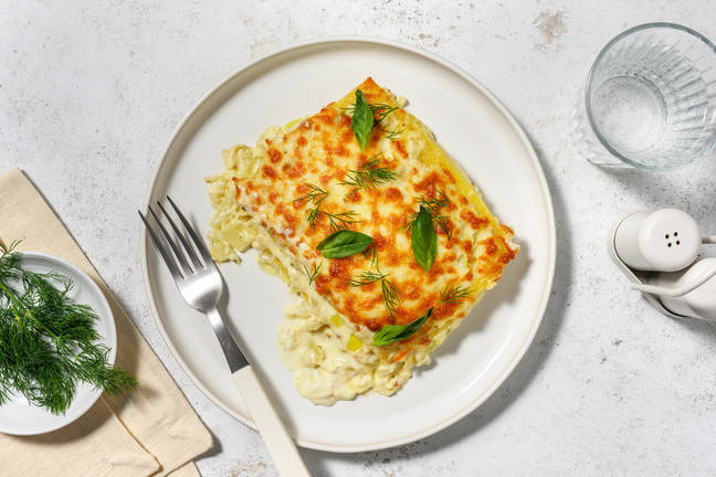 Romige lasagne met venkel en prei