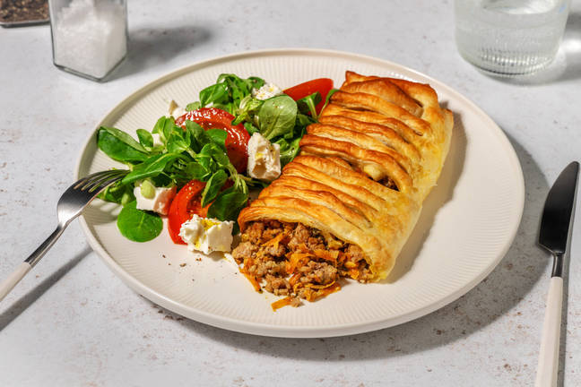 Savoury Chicken-Turkey & Vegetable Strudel