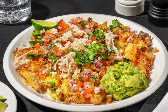 Cheesy Loaded Fries with Pulled Chicken