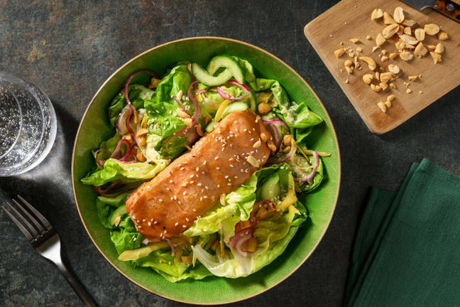 Miso Salmon with Sesame-Dressed Salad