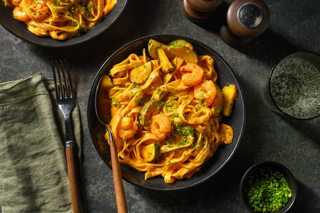 Verse tagliatelle met garnalen 