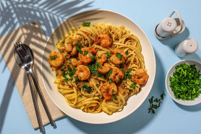 Linguine mit Knoblauch-Riesencrevetten