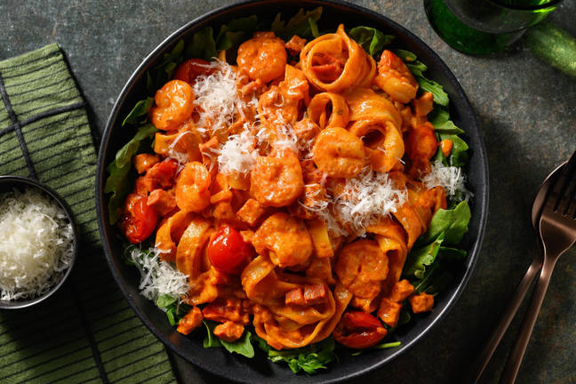 Shrimp & Chorizo with Fresh Tagliatelle