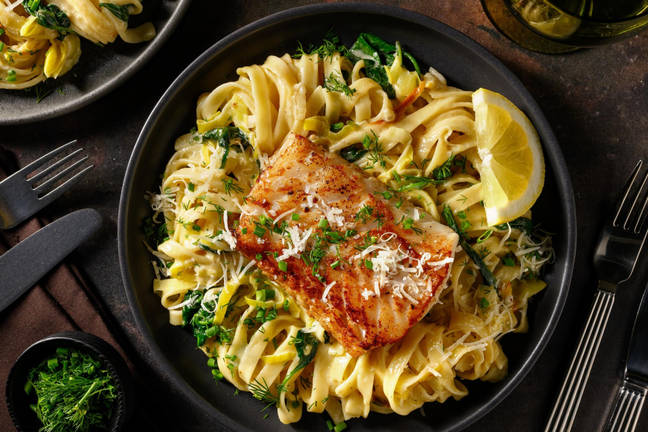 Cod with Fresh Tagliatelle