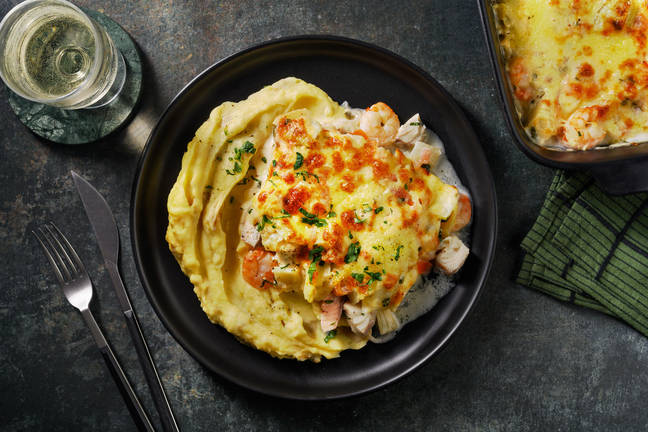 Gratin de poisson - saumon, cabillaud & crevettes