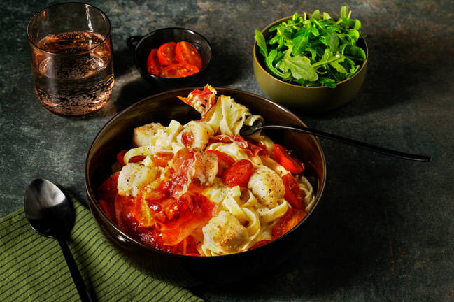 Pan-Fried Monkfish and Creamy Tagliatelle