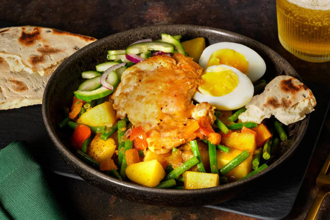 Surinaamse stijl curry met kip en roti