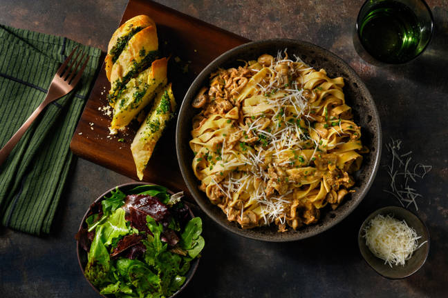 Cheesy Pulled Beef Stroganoff and Fresh Tagliatelle 