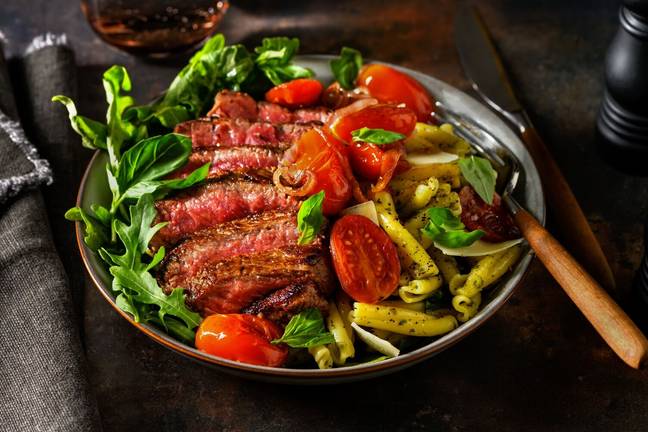 Filet Mignon with Pesto Casarecce, Grana Padano & Basil