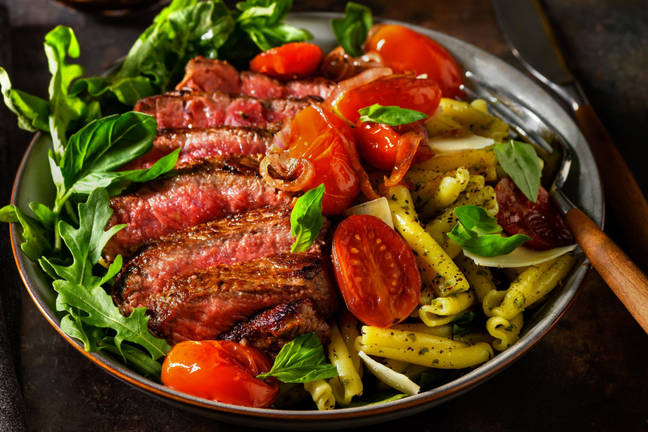 Filet Mignon with Pesto Casarecce, Grana Padano & Basil