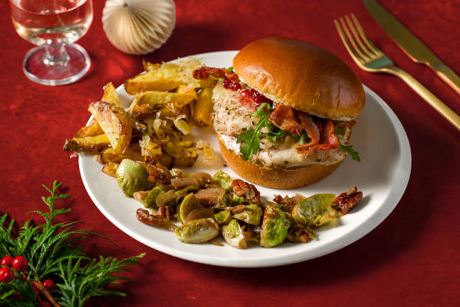 Cheesy Christmas Chicken and Bacon Burger