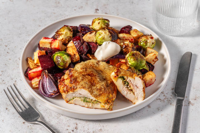 Gratinerad zucchini-kyckling