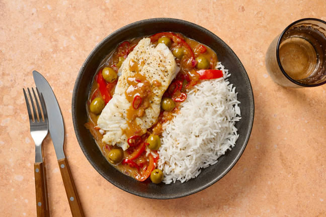 Senegalesisk 'Yassa Au Poisson'-fisk