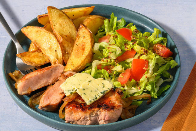 Schweinelachssteak mit frischer Estragonbutter