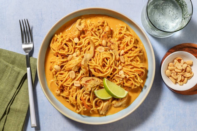Nouilles au poulet façon laksa