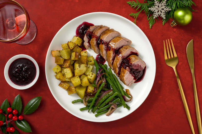 Varkenshaas met aardbei-balsamicosaus