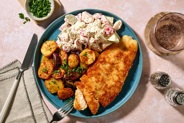 Backfisch mit Apfel-Radieschen-Salat