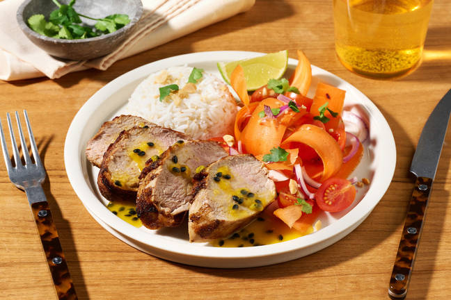 Caribisk inspireret svinemørbrad og kokosris