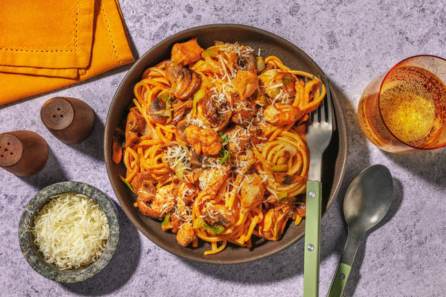 Chicken and Mushroom Linguine