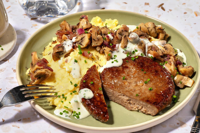 Veggie burger met bieslook-roomsaus