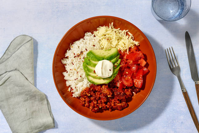 Easy Pork Chilli Burrito Bowl
