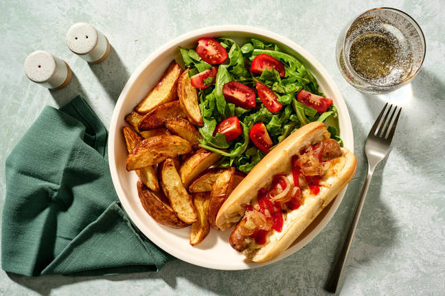 Cheesy Loaded Hot Dogs and Paprika Wedges