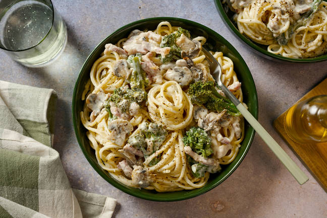Presto Bacon and Mushroom Linguine