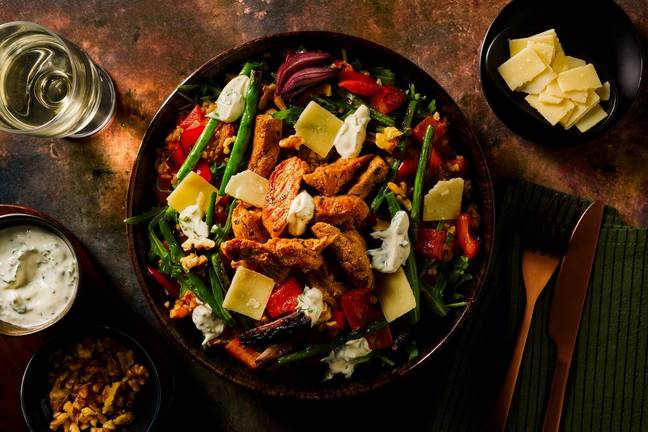Bulgursallad med strimlat kalvkött