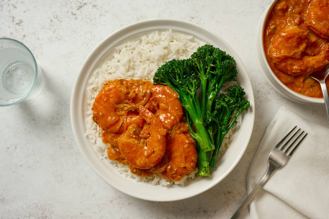 Hurtige rejer i cremet peberfrugtsauce