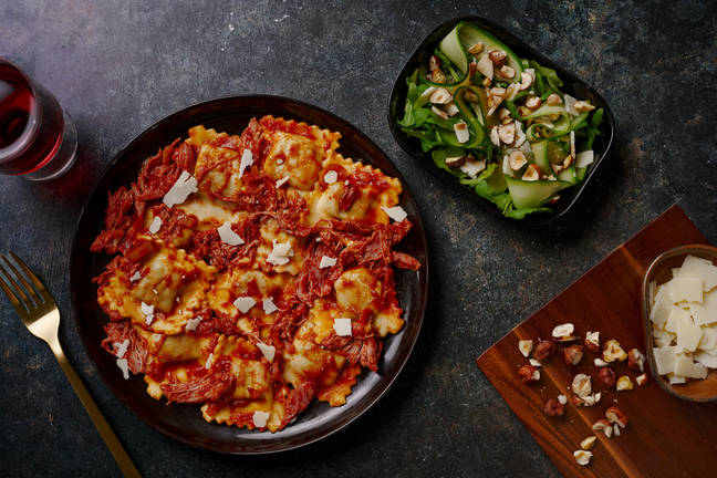 Nduja- og paprikaravioli med anderagu