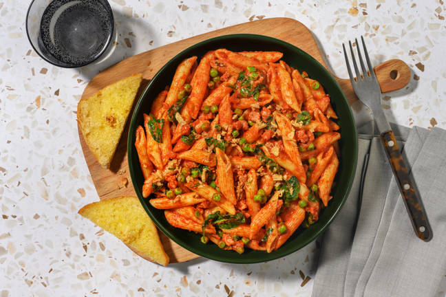 Smoky Bacon Penne and Garlic Ciabatta