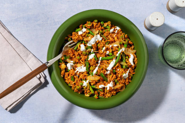 Spiced Pork Pilaf and Mango Chutney