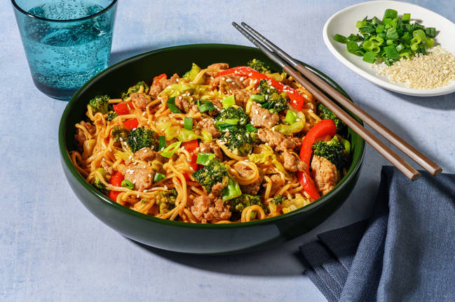 Sauté de nouilles au porc bulgogi