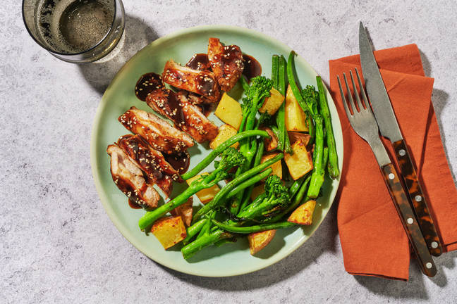Teriyaki Sesame Glazed Chicken Thighs