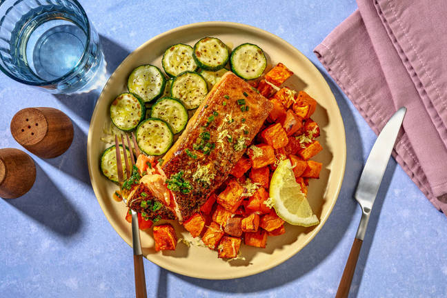 Salmon in Lemony Garlic Chive Butter