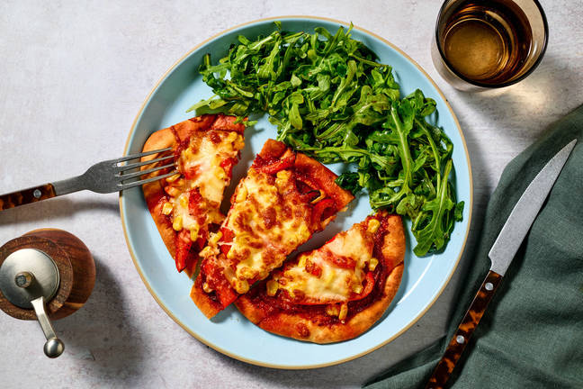 Chorizo, Pepper and Sweetcorn Naanizza
