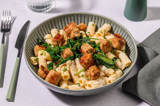 Tortiglioni golosi in crema di noci e salsiccia