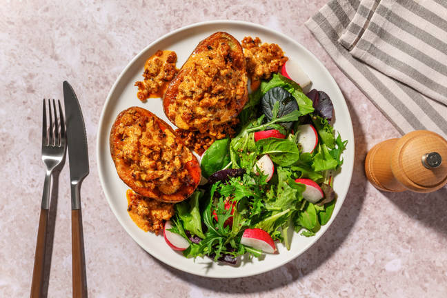 Pork Korma Style Curry Loaded Jacket Potato