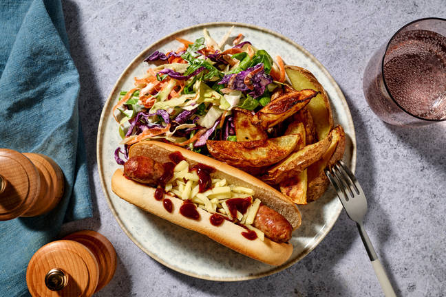 BBQ Glazed Hot Dogs and Wedges