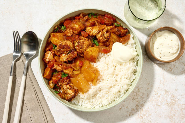 Aloo Gobi and Mango Chutney Drizzle